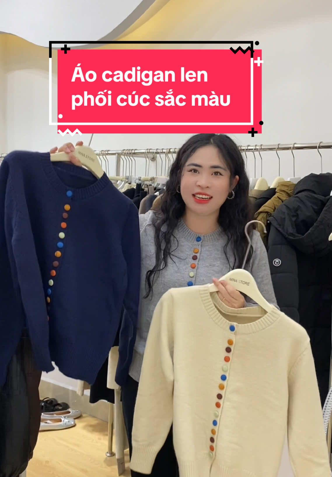 Áo len QC phối cúc sắc màu cực xinh #lenqc #huyenxoan #huyenxoanmet58 #aolennu #aolennuxinh #thoitrangnuhottrend 