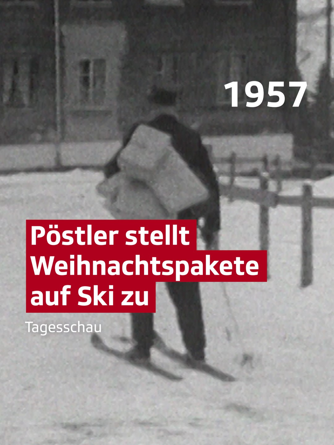 Als der Pöstler die Weihnachtspakete noch auf den Skiern auslieferte 📦🎁🎄☃️🎿 Quelle: Tagesschau vom 19.12.1957 #SRFArchiv  #retro #früherwarallesanders #50er #Weihnachten #Geschenke