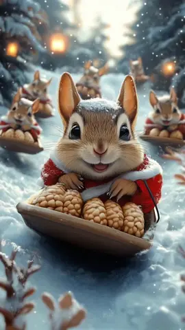 Christmas is coming ❄️❤️#aiart #aianimation #christmas #cute #animal #midjourney #viral #fantasy 