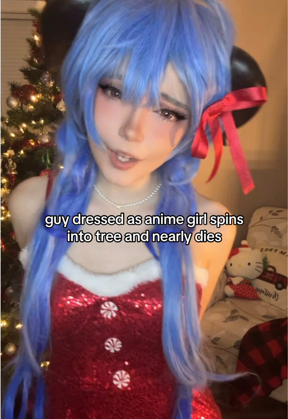 almost exploded on impact #ganyu #cosplay #ganyugenshinimpact #ganyucosplay #crossdress #christmascosplay #GenshinImpact 