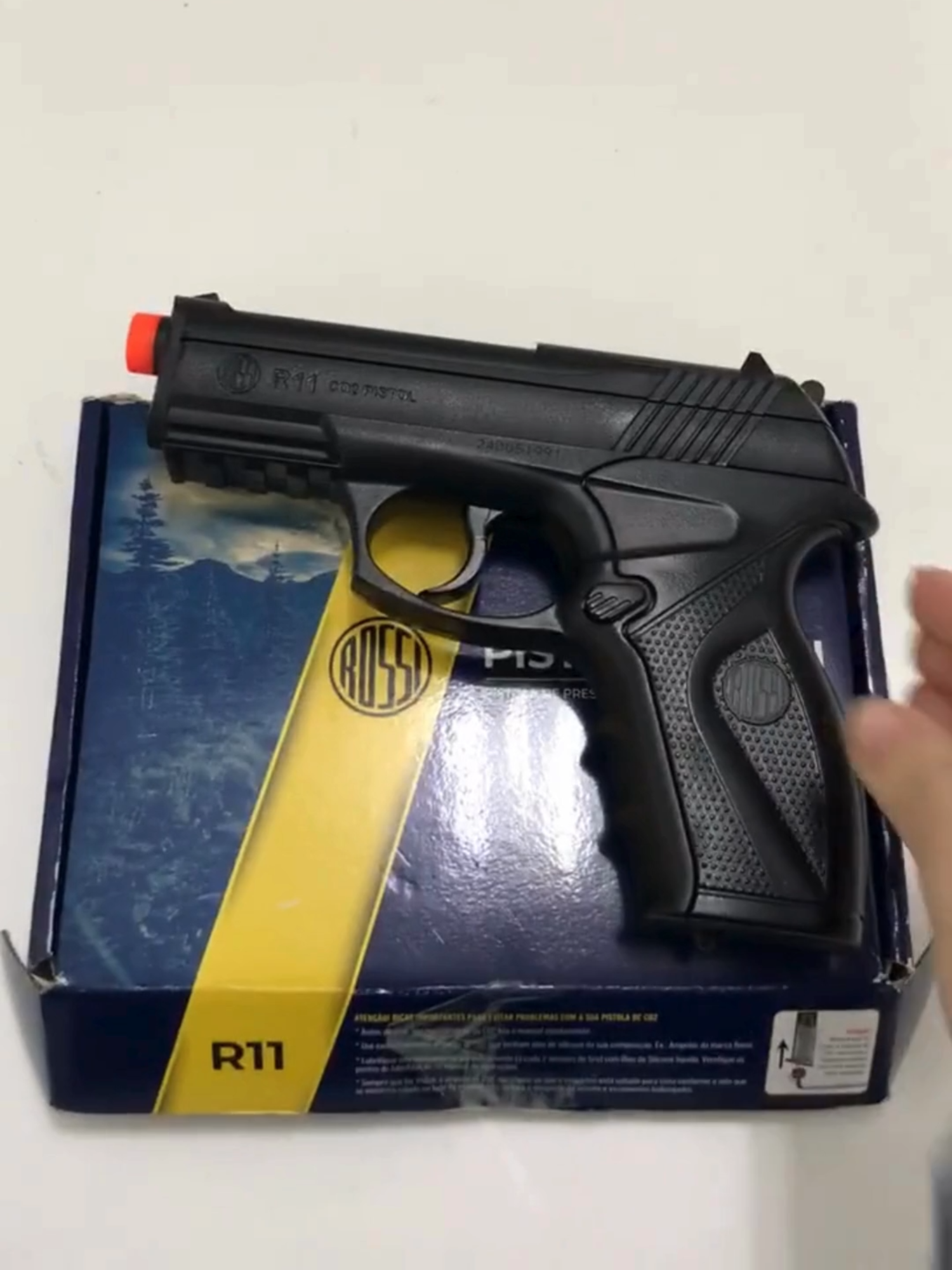 Pistola de Pressão co2 R11 de esferas de aço, calibre 6.0mm! #fy #fyp #co2 #airsoft