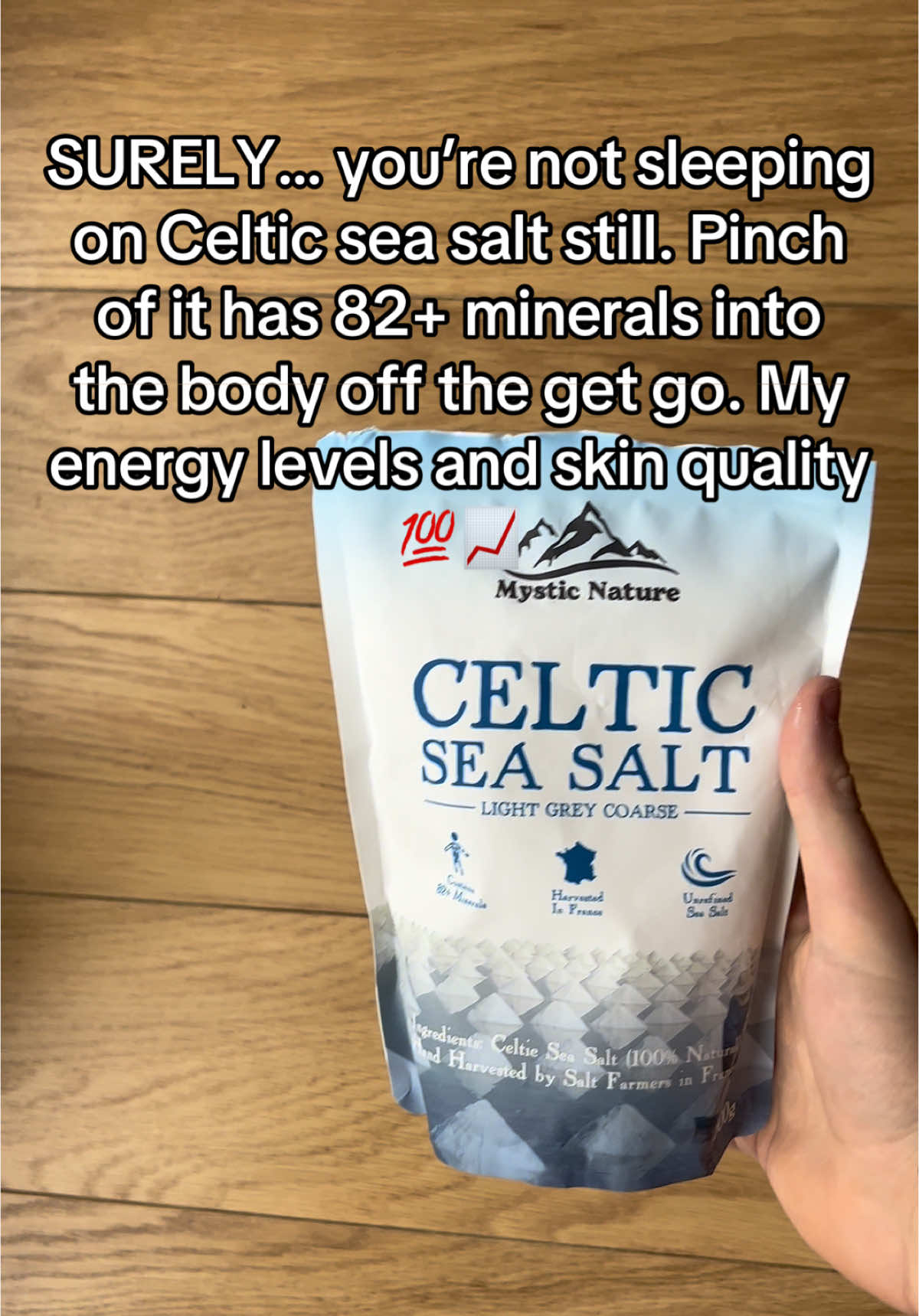 ITS HALF PRICE NOW- My skin quality and energy levels are at levels theyve never saw before #celticseasalt #spotlight #GymTok #skincare #energylevels 