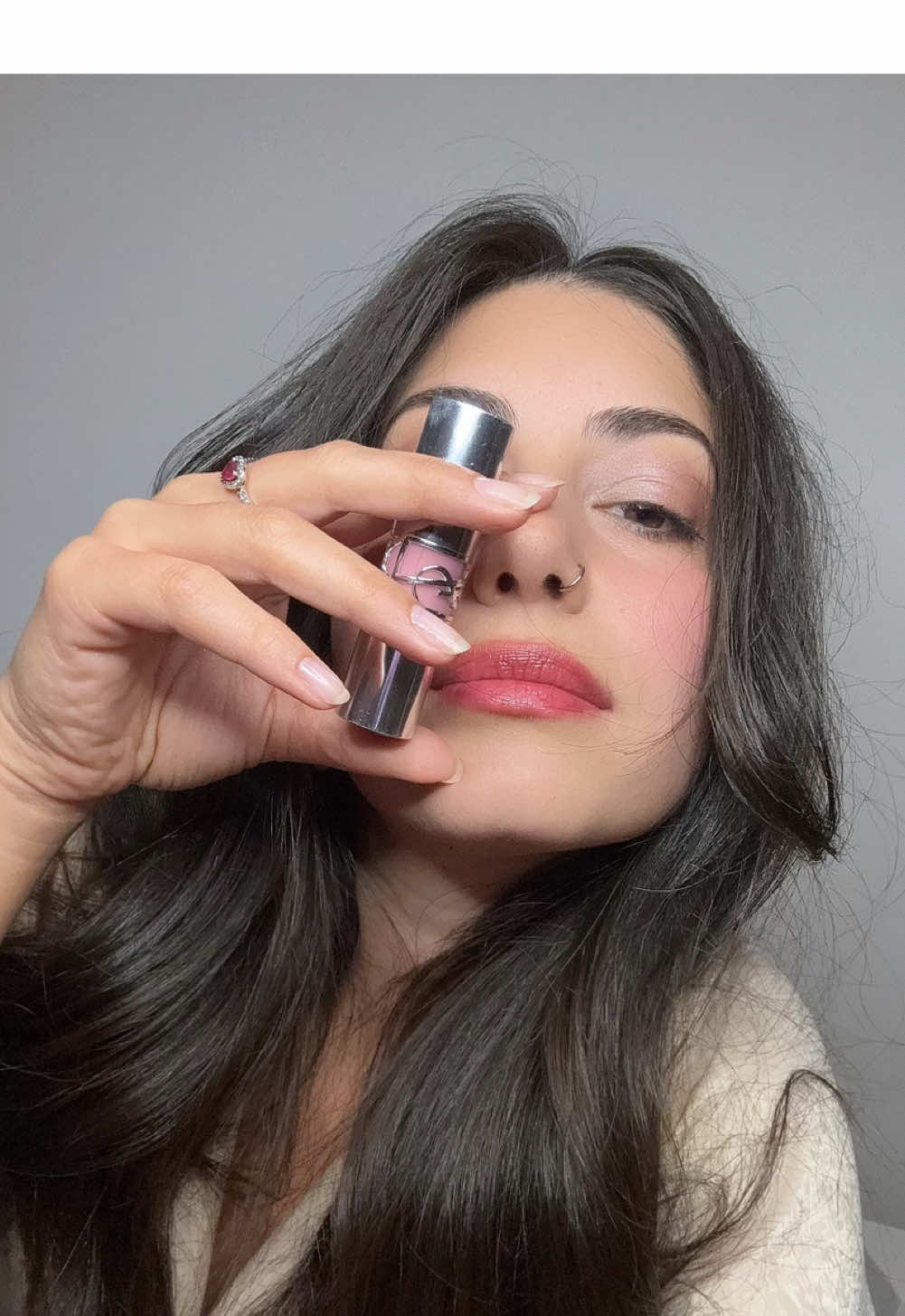 Quick and easy ‘winter kissed’ effect using Loveshine lilstick by @YSL Beauty in shade 154 #yslmakeup #ysllipstick #yslfragrance #loveshine #makeup #beauty #cosmetics #trending #wintermakeup #coldgirlmakeup #foryou #beautytips #foryourpage #fortyoupage