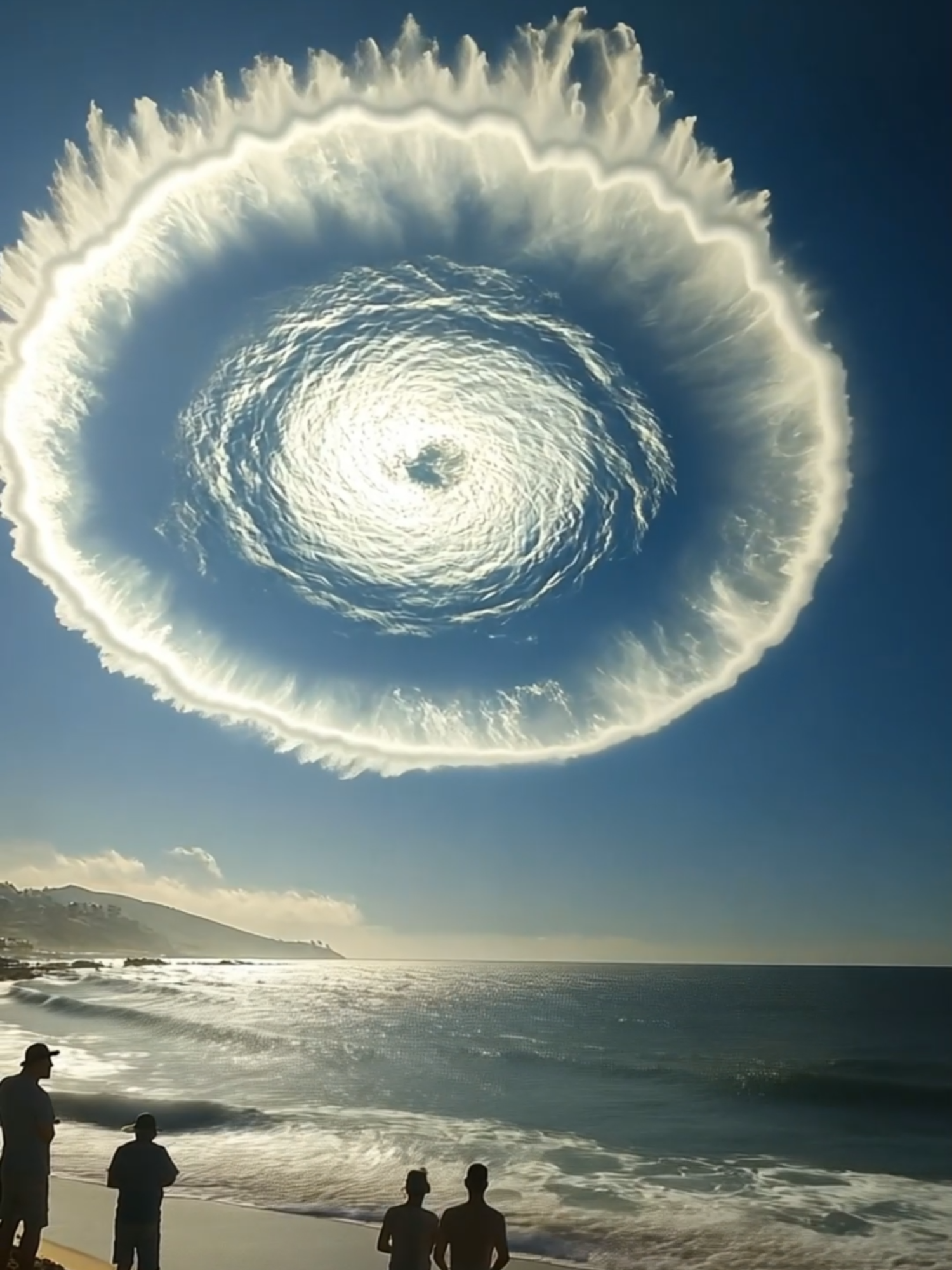 Heavenly Spiral or Alien Gateway? 🛸 #Scifi #ufo #portal A mysterious spiral cloud formation spotted over a beach in southern Spain. Witnesses stood in awe, questioning whether this was a natural weather phenomenon, a sign of extraterrestrial activity, or even a portal to another dimension. Its perfect circular shape and otherworldly glow left everyone speechless. Could this be a connection to the unknown? Is it an extraterrestrial sign over this place? Is this a door to another dimension or some portal that serves as a gateway for visitors from outer space? Or just nature playing tricks on us? What’s your theory? 🛸🌍 #Paranormal #Spain #mystery #Sky