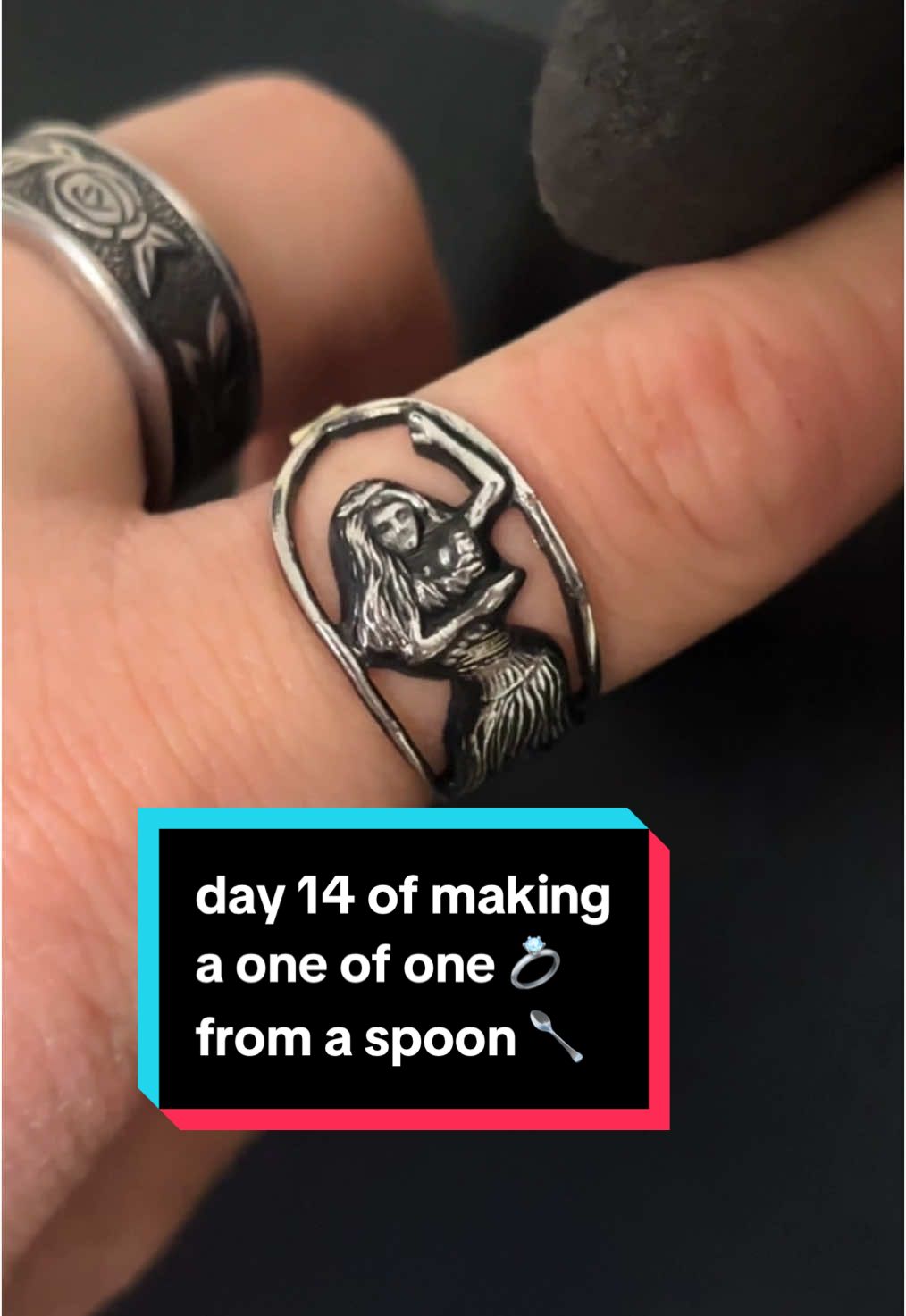 come turn this vintage hawaii spoon into a ring 🥄💍 — day 14 #spoonring #spoonrings #fyp #foryoupage #handmadejewelry 
