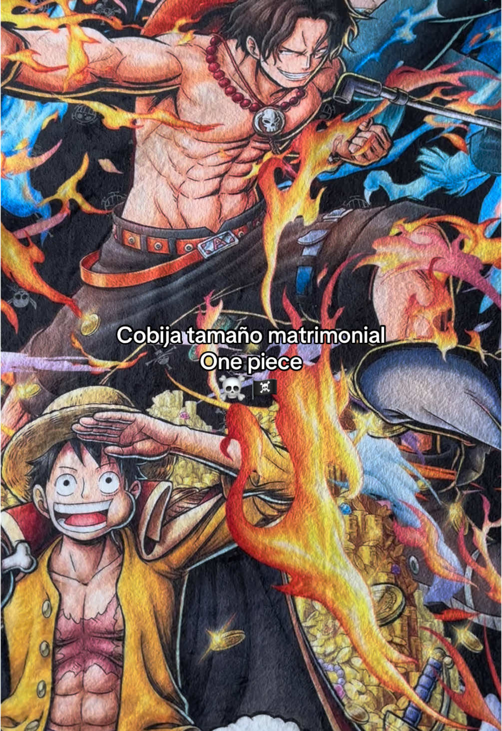 Un poema para los fans de One piece ☠️🏴‍☠️ 👇 #cobija #cobijaspersonalizadas #frazada #onepiece #luffy #frio #navidad 