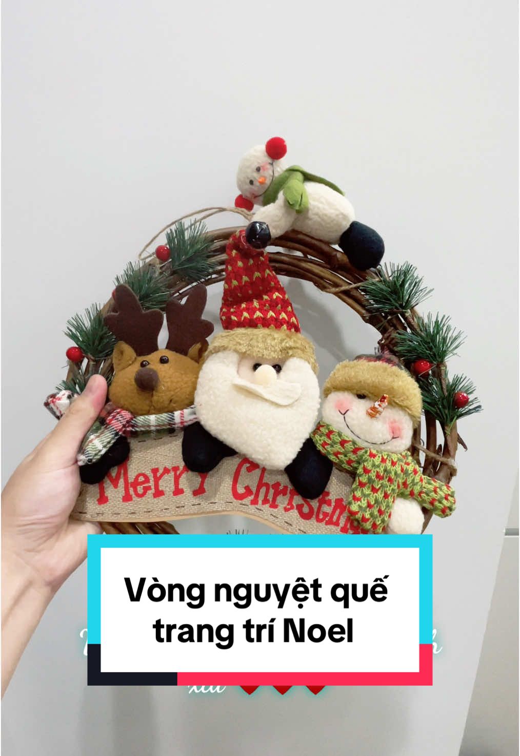Vòng nguyệt quế trang trí Noel xinh hết nước chấm#mitomstore #dochoitreem #noel #onggianoel #trangtrinoel 