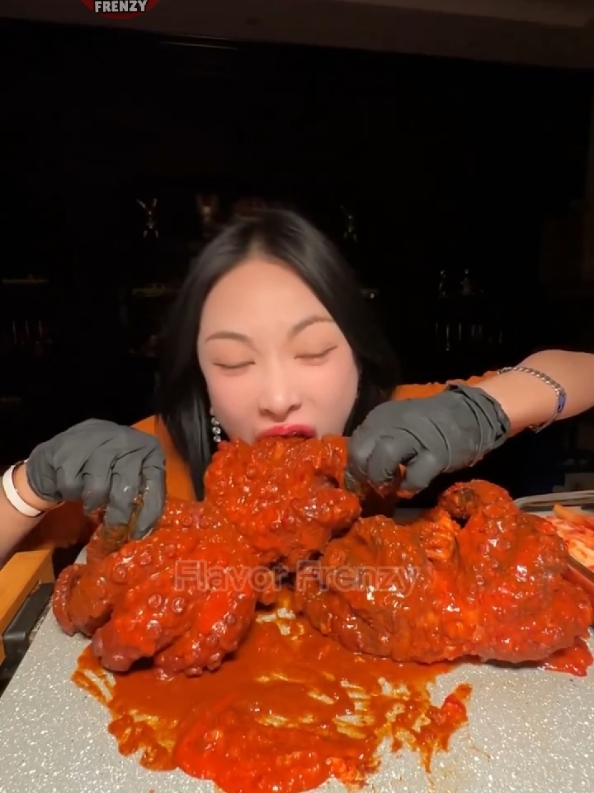 Big Spicy Octopus Eating Challenge 🔥 | Can I Handle It? #asmar #fyp #tiktokfood #eating 