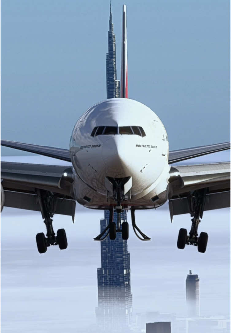 B777 Emirates  • • #aviation #fly #flight #dubai #emirates #burjkhalifa 
