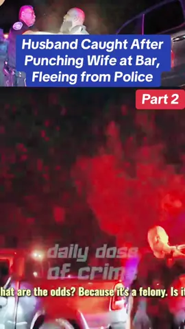 Husband Caught After Punching Wife at Bar, Fleeing from Police #cops #police #policeofficer #policeoftiktok #copsoftiktok 