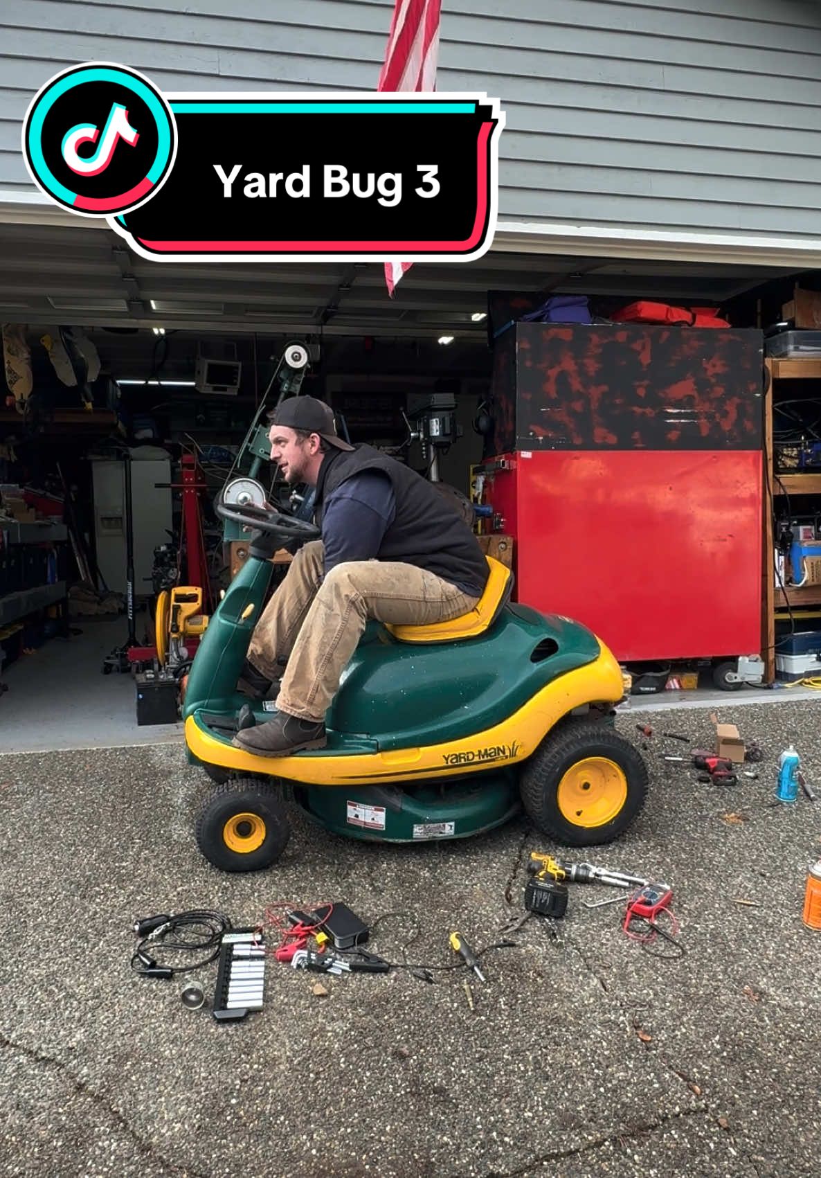 Replying to @Diesel After some knackering, the yard bug is buggin! Next step: scoot town. #yardbug #mower #willitrun #ridingmower 