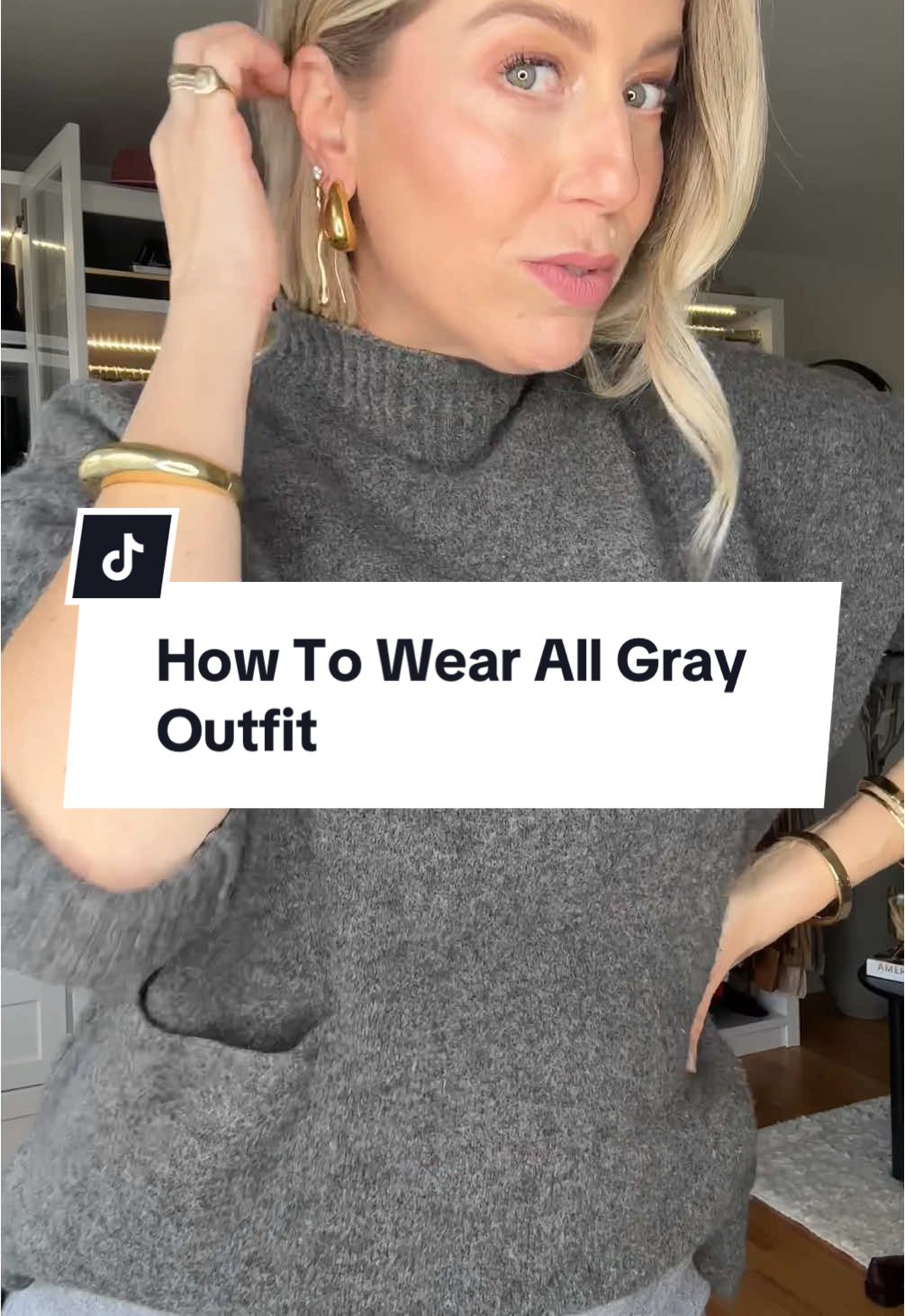 All gray outfit idea ✨#fashionover40 #styleover40 #monochromeoutfit 