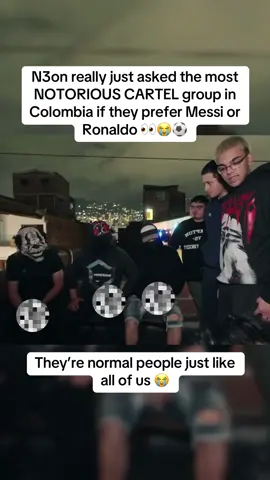 N3on really just asked the most NOTORIOUS CARTEL group in Colombia if they prefer Messi or Ronaldo 👀😭⚽️ | #n3on #n3onclips #messi #ronaldo 