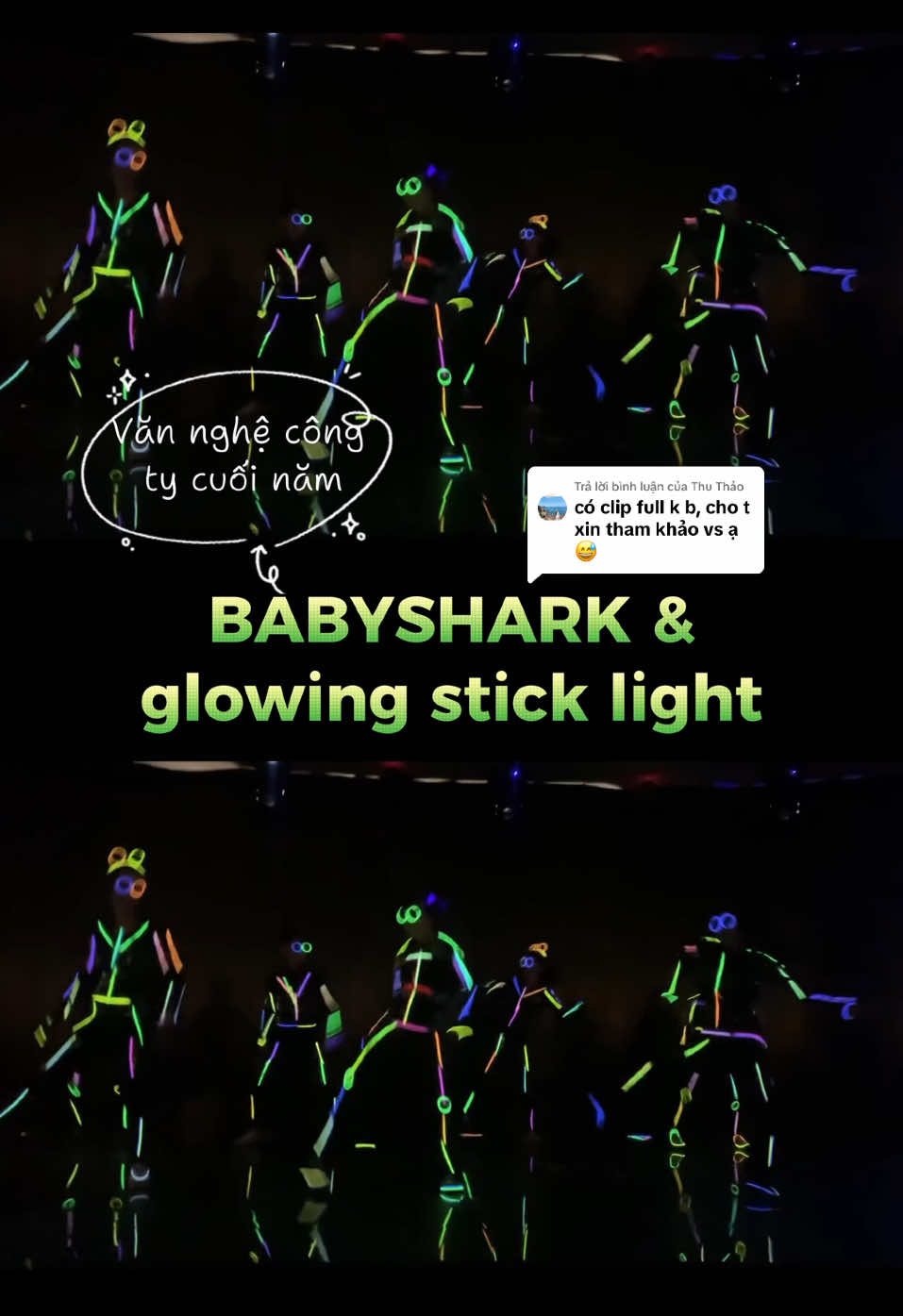Trả lời @Thu Thảo   Tui úp thêm phần đầu nè, nhạc Babyshark remix nha 🥳🥳🥳#babyshark #glowingstick #glowingstickdance #foryou #yep #vannghecuoinam #yearendparty #xanhla🌿 #madmun 
