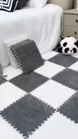 Plush Puzzle Foam Splicing Carpets Thick Interlocking Tiles With Border Square #ug#homegadgetshaven