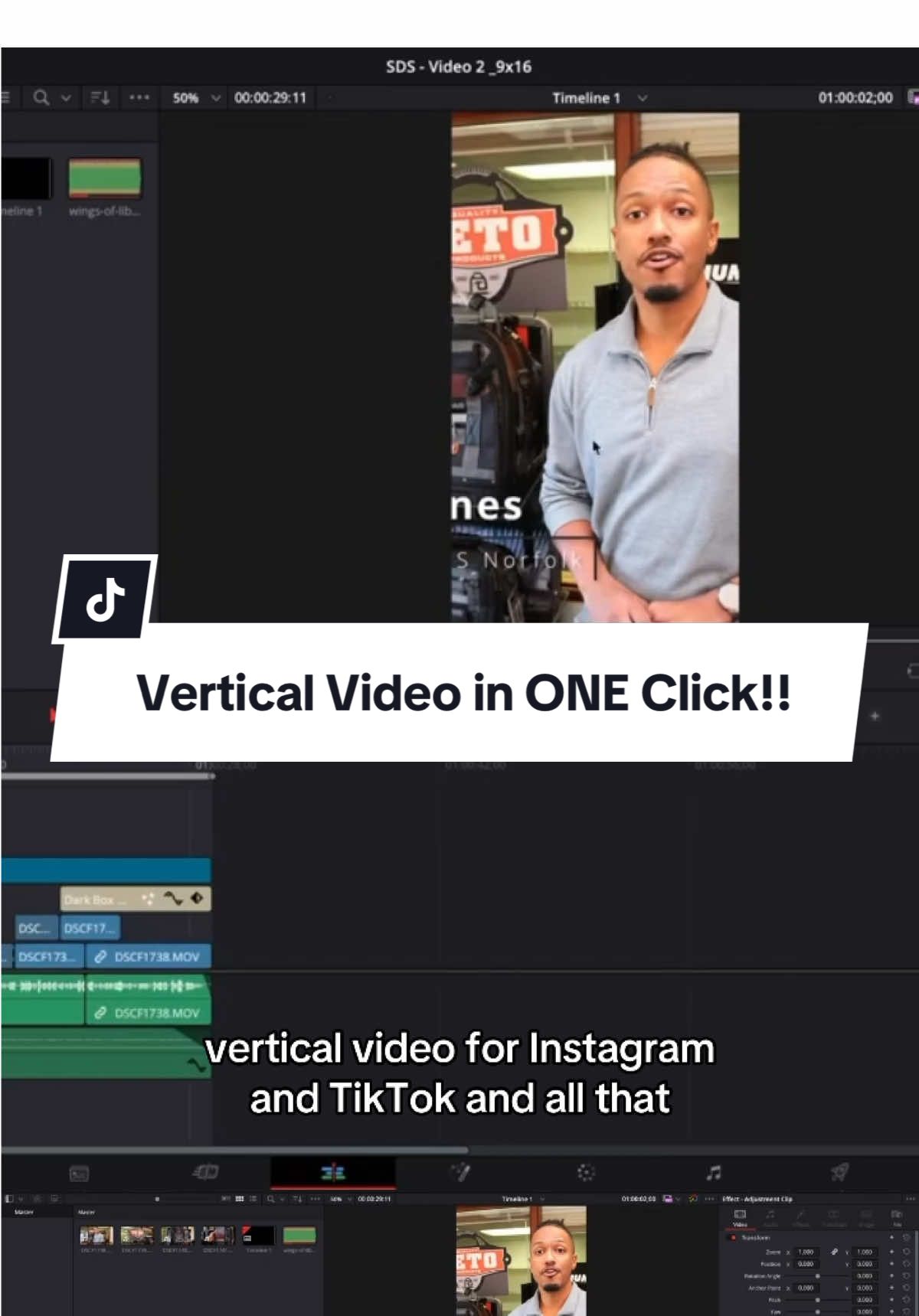 how to turn horizontal video into vertical video for social media.  #videoediting #davinciresolve #vertical #verticalvideo #contentcreatortips #editingtips #videoeditingtips 