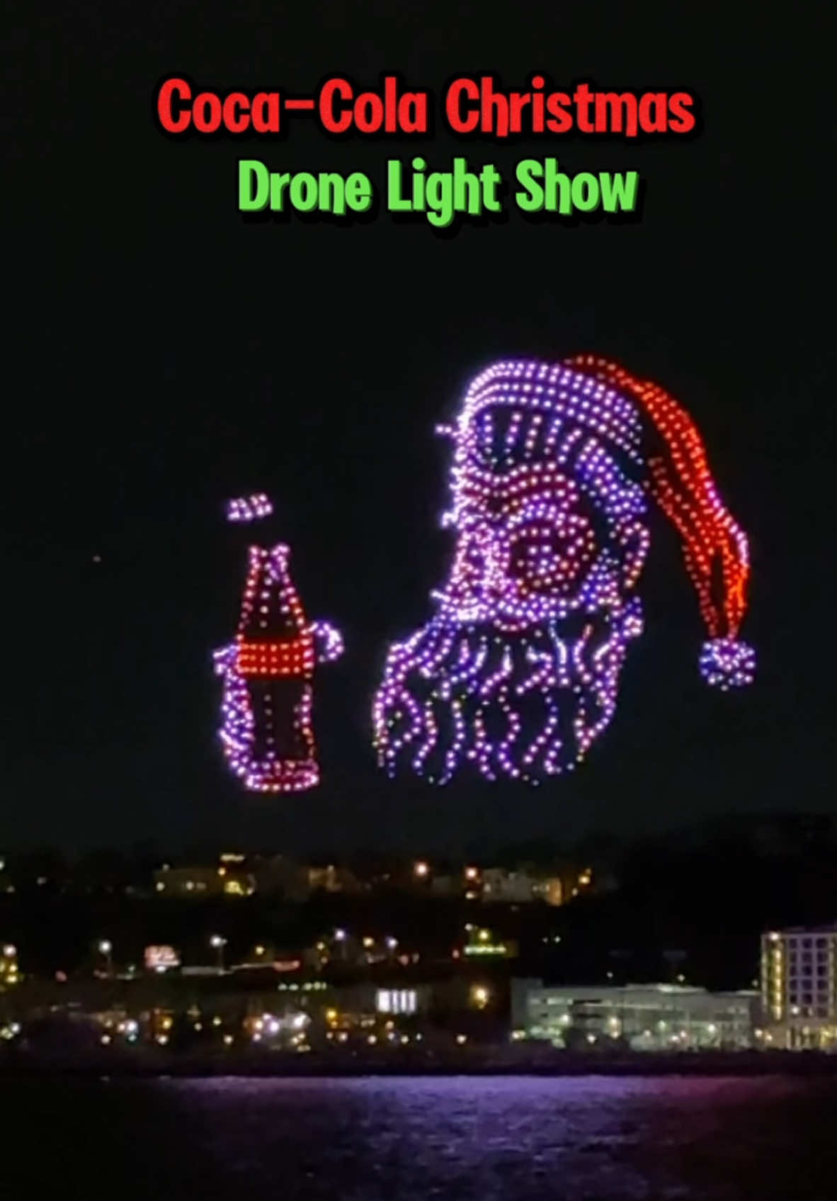 The @Coca-Cola Christmas drone show tonight at the @Intrepid Museum ⚓️🛩 🚀 NYC 🥰🎄 #intrepidmuseum #cocacola #droneshow #nyc #entertainmentnews #christmasinnewyork 