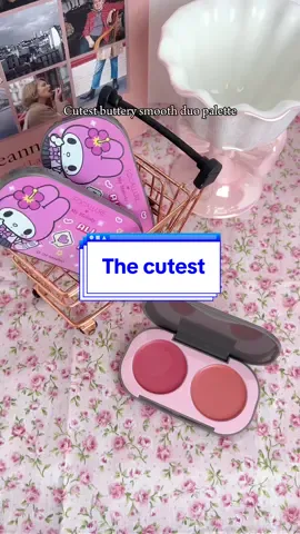 Buttery smooth duo face palette 💗 #BestieParty #FocallureSanrio #FocallureBeauty #FocallureLive #fyp #blushon #blushoncream #facepalette 