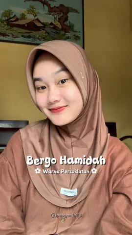 Bergo Hamidah Pet Tebal, warna percoklatan Uk S #bergohamidah #bergosport #fypシ゚viral #racuntiktok #masukberanda 