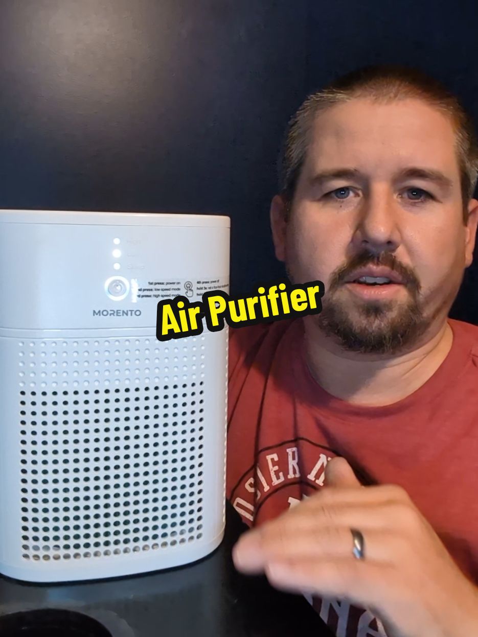 Air purifier that has a hepa filter that goes down to .3 microns . Filter out all dust and dander! #airpurifier #air #aircleaner #purifier #cleanair #breatheeasy 