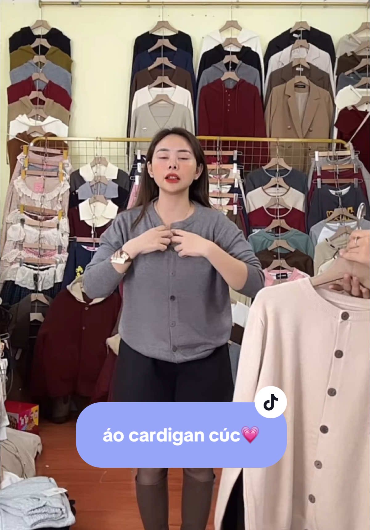 áo cardigan cúc chất len mềm mịn ,hàn quốc dễ phối#xuhuong #thoitrangnu #aocardigan #aokhoac 
