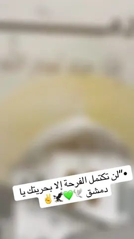 #لن تكتمل الفرحة إلا بحريتك يا #دمشق #🕊️  #دمشق_حرة💚 	•	#سوريا_حرة💚 	•	#النصر_قريب💚 	•	#الثورة_مستمرة💚 	•	#أمل_دمشق💚 	•	#حريتك_يا_شام💚 	•	#قريباً_النصر💚 #ForYou 	•	#FYP 	•	#explore  #دمشق 	•	#دمشق_حرة 	•	#سوريا 	•	#الشام 	•	#ثورة_سوريا 