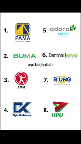 Mana nih PT impian kalian ??  #pama #ppa #buma #ck #adaro #DH #Riung #harmonipancautama  #kulitambang #tambangbatubara #