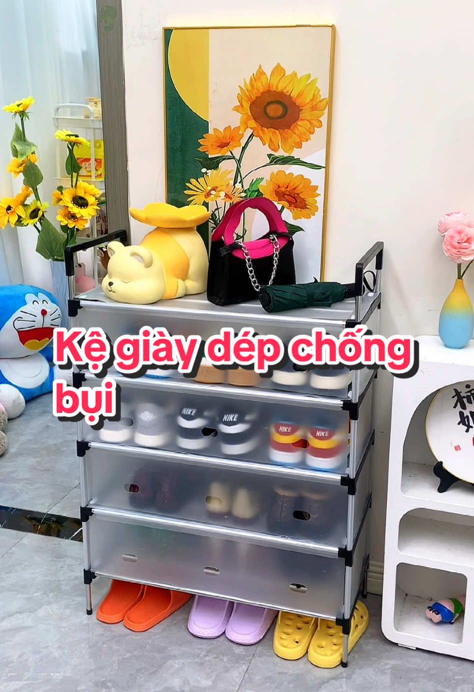 Kệ để giày dép nhiều tầng chống bụi #kegiaydep #kegiaydepdanang #kegiaydepchongbui #kegiaydep5tang #giadungtienich 