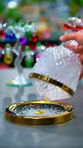Elegant Crystal Spinning Glass Wine Decanter #shorts  #satisfying  #decor #wine #wineglass