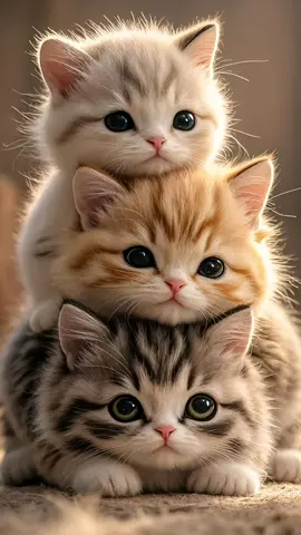 Three cats stacked together#cute #cat #shorts #funny #animation 