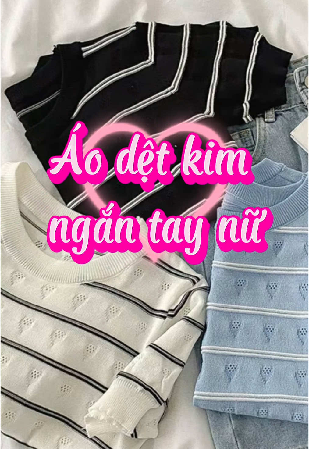 ÁO DỆT KIM NGẮN TAY NỮ, PHONG CÁCH HÀN QUỐC #muataitiktokshop🛍 #muataitiktok #ÁO #aothunnu #thundetkimqc 