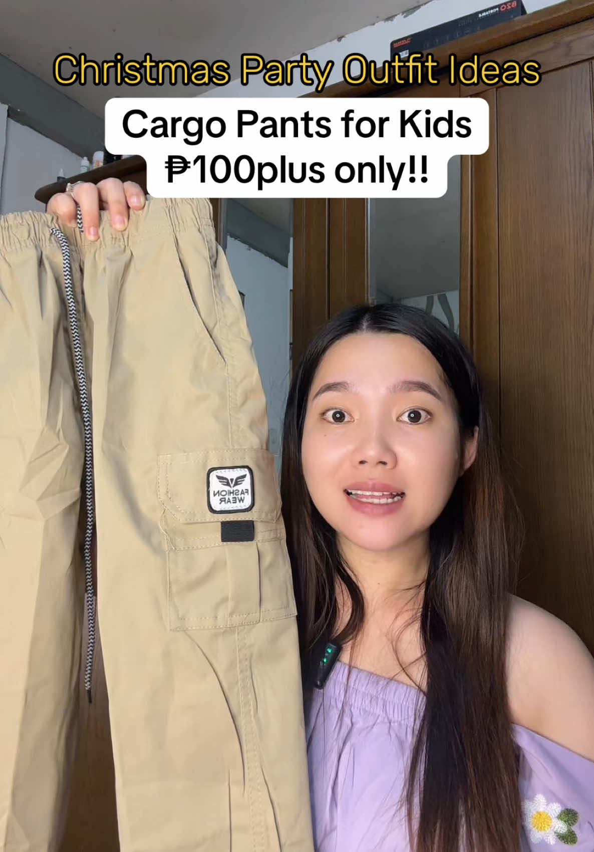 Replying to @julia_ryanna Finally nakahanap na ako ng masusuot ng anak ako sa christmas party nila ang ganda tapos mura lang ₱100plus lang  itong cargo pants na binili ko! #cargopantsforkids #cargopants #kidsoutfitideas #christmaspartyoutfit #cotton #4pockets #pantsforkids #casual #fyp #mallquality #pantsrecommendation #foryoupage 