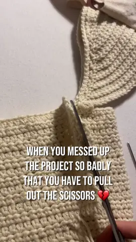 Did you ever cut your crochet to save your project? feels like a crime 😭 but it worked #crochet #crochettiktok #inspiration #crochettops #crochetclothes #fyp 