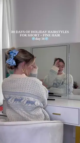 Catch me wearing claw clip bows all holiday season long🤍❄️ #hairtutorial #easyhairstyles #hairhack #shorthairstyles #finehairstyles 