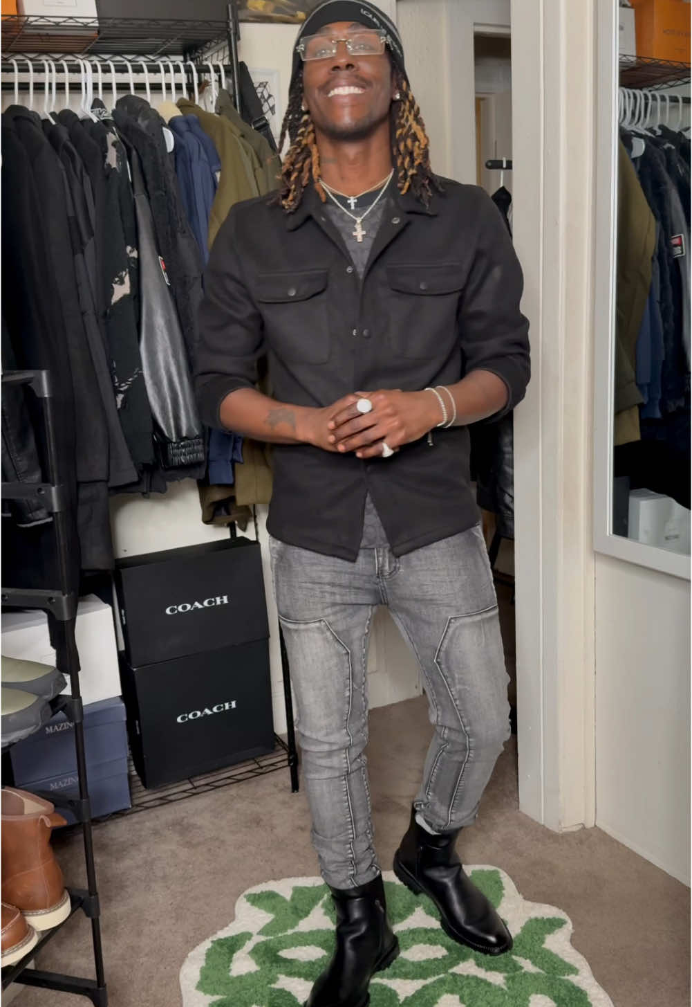 Fit check, jacket & boots from tts 🔥 Saturday vibes 🖖🏾 #fitcheck #outfitideas #hauls #giftsforhim 