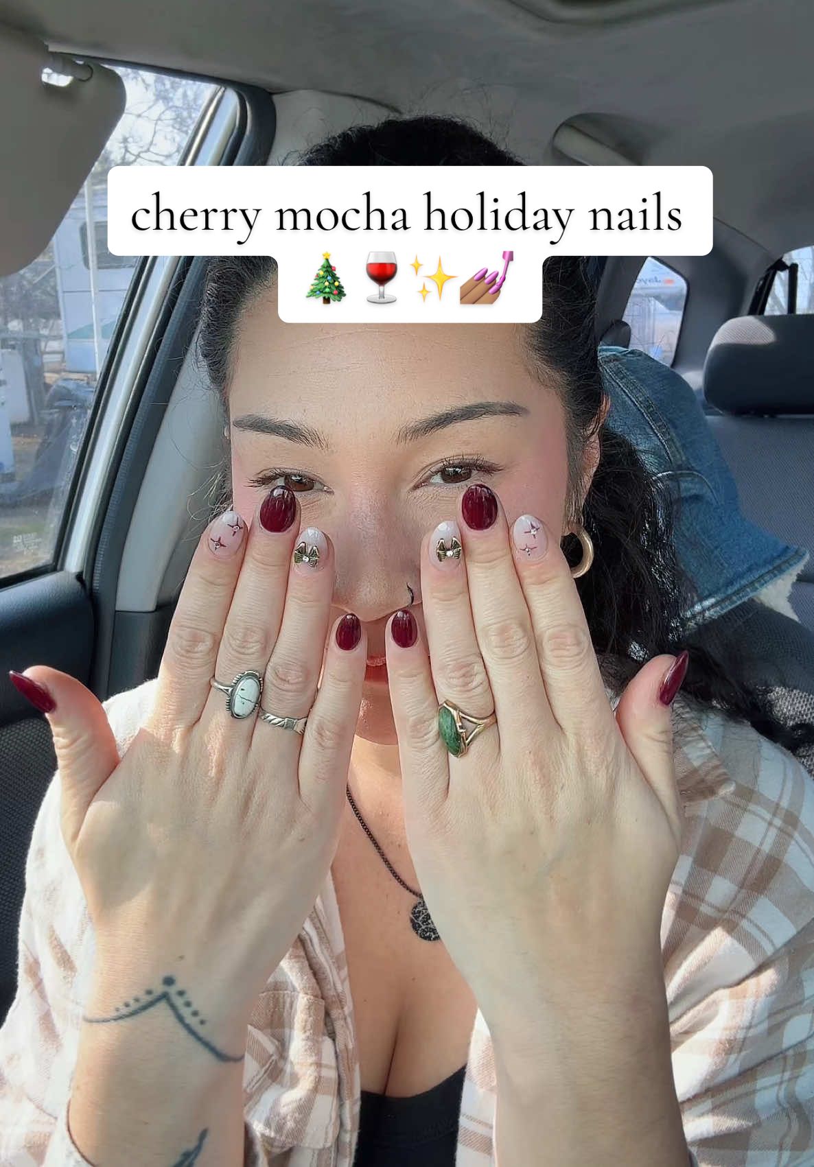 in love w my holiday set ✨💅🏽🎄🍷#christmasnails #holidaynails #gabby #nailart #cherrymochanails #751 #fyp 