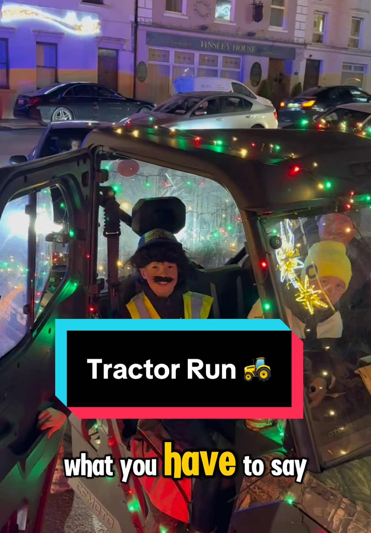 The Christmas Tractor Run.  Pure beautiful mad rural Ireland.  #ireland #christmas #tipperary #2johnnies #farming #farmlife #fyp #foryoupage #cars 