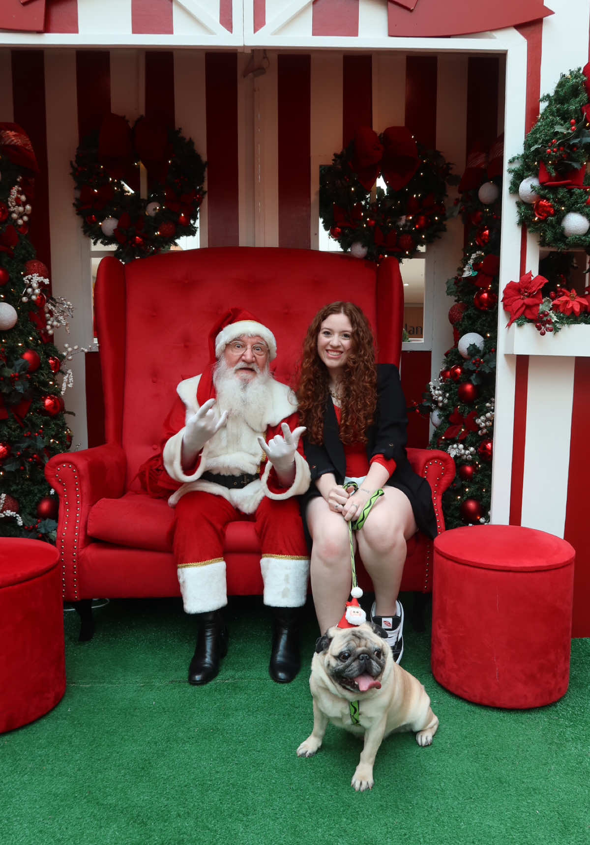 Passeando no ParkShopping São Caetano com o Tobias pela primeira vez! 🎄🐾 A decoração de Natal está maravilhosa. Até tiramos foto com o Papai Noel!  E aproveitamos a Promoção de Natal: até 29/12, com R$600 em compras, você ganha um Panettone exclusivo Bacio di Latte Cioccolato*. Além disso, a cada R$300 em compras, você recebe 1 número da sorte para concorrer a 2 Toyota Corolla Cross XRE!  Clientes MultiVocê têm vantagens especiais, recebendo mais números da sorte! *Limite de 1 brinde por CPF. Estoque limitado, consulte no momento da retirada. - Serão aceitas na promoção apenas notas fiscais contendo o CPF do titular do cadastro.  Consulte os regulamentos completos no site ou App Multi. @ParkShopping São Caetano  #PromoçãodeNatalPSC #NatalPSC #PresentesDeNatal *publi