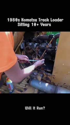 Will It Run? 1980 Komatsu track loader sitting 10 years!#restoration #recovery #willitrun #old #engine #tractor #repair #truck #tiktok #fyp 