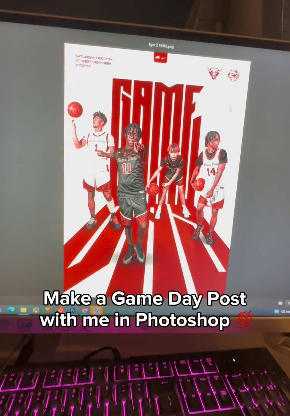 #photoshop #adobe #graphicdesign #basketball #gameday #poster #fyp #xyzbca 