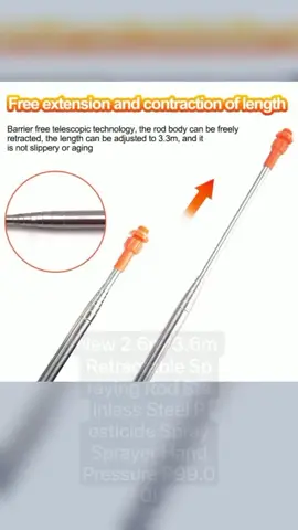 New 2.6m/3.6m Retractable Spraying Rod Stainless Steel Pesticide Spray Sprayer Hand Pressure Sprayer Garden Only ₱99.00!#tiktokfinds  #bestseller #goodquality  #visitmytiktokshopguys😊 