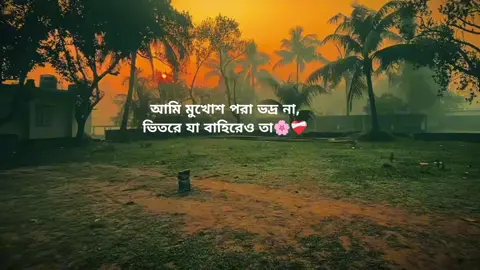 :আমি মুখোশ পরা ভদ্র না, ভিতরে যা বাহিরেও তা🌸❤️‍🩹 #বাংলা_ক্যাপশন #বাংলা_ক্যাপশন #বাংলায়_স্ট্যাটাস #sohelranasr #sohelrana382 #foruyou #প্রকৃতি #status #caption #প্রকৃতি #tiktok 