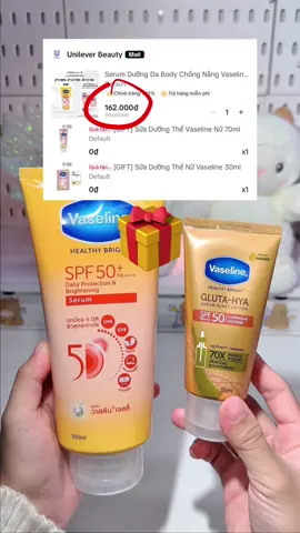 Serum chống nắng Vaseline. Mua 1 🎁1 #duongda #chongnangvaseline #vaseline #serumchongnang #suaduongthe #tiktokshop1212 