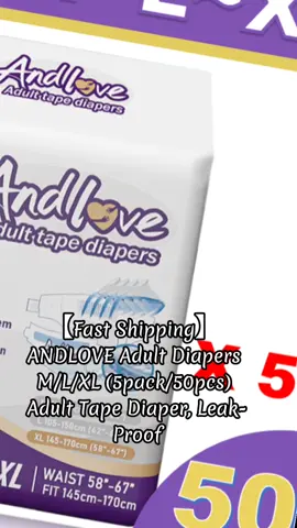 【Fast Shipping】 ANDLOVE Adult Diapers M/L/XL (5pack/50pcs) Adult Tape Diaper, Leak-Proof #andloveadultdiaper #fyp 