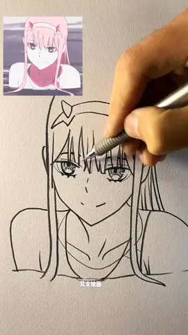 Zero Two #sketch #sketchdaily #draw #drawing #絵画 #darlinginthefranxx #zerotwo #艾文绘画 #evansketch 