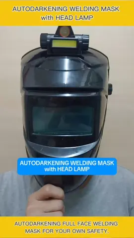 AUTODARKENING WELDING MASK with HEAD LAMP. Automatic darkening welding mask for safety and much easier work without swinging your mask up and down just to see your workpiece.Including head lamp, 10 pieces extra cover for lens, usb port and head lamp clip. Introducing Solar Powered Autodarkening Welding Mak. #weldingmask  #weldinghelmet  #Autodarkeningweldingmask  #Autodimmingweldingmask  #Autodimmingmask  #Solarpoweredweldingmask #weldingtools  #weldingaccessories  #welder  #welderworks  #weldernation  #welderarmy  #welderslife  #weldersafety  #welderlifestyle  #safetymask  #safetyfirst  #weldingmaskwithheadlamp  #weldersafetyaccessories #CapCut 