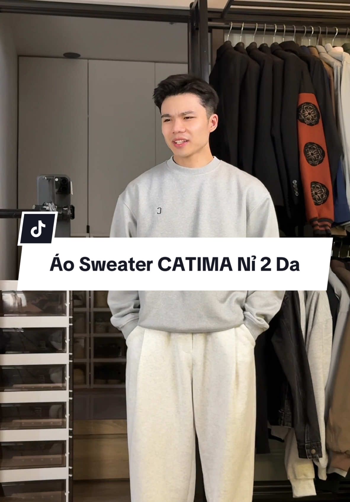 Áo Sweater CATIMA Nỉ 2 Da #thanhdongian #fyp #goclamdep #review 