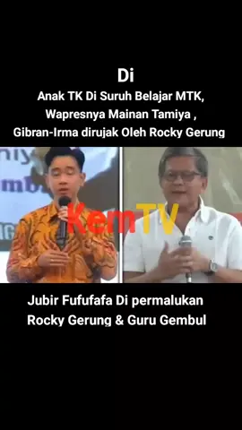 Rocky Gerung Pengamat Politik,Gibran si fura fura faham
