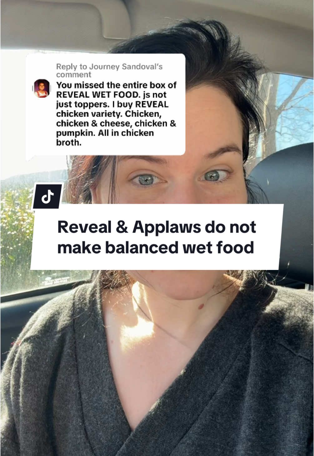 Replying to @Journey Sandoval applaws & reveal do NOT make complete & balanced wet cat foods.  #catfood #cattok #catnutrition 