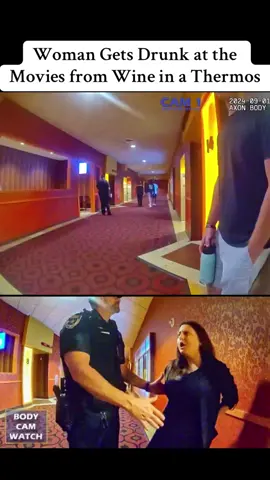 Woman Gets Drunk at the Movies from Wine in a Thermos #cops #fyp 